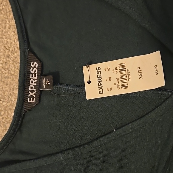 Dark Green Express Zip-Up Dress Womens Size XS - Picture 4 of 7